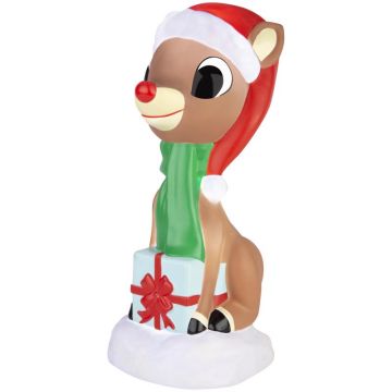 Gemmy Rudolph Lighted Blow Mold Figurine, 14 in.