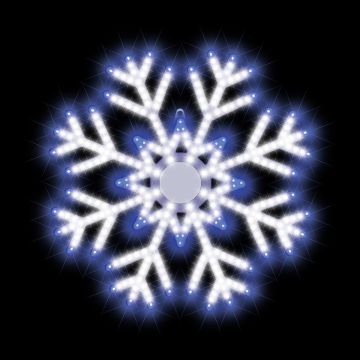 Snowflake, Hi-Vibrant Pure White & Blue Twinkle, 16"