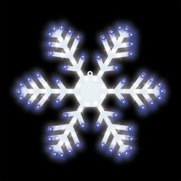 Snowflake, Hi-Vibrant Pure White & Blue Twinkle, 16"