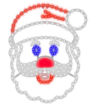 Singing Santa, with Motion Sensor, Red Blue & White Twinkle, 16"