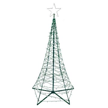 Glenhaven Home & Holiday LED Pur White Lighted 7' Starry Spire Tree with Star Top