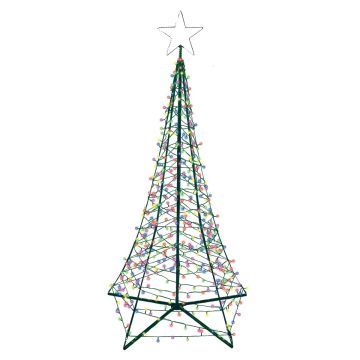 Glenhaven Home & Holiday LED Multi-Color Lighted 7' Starry Spire Tree with Star Top