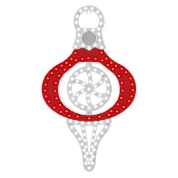 Glenhaven Home & Holiday Hi-Vibrant LED Lighted 16" Red Reflector Ornament