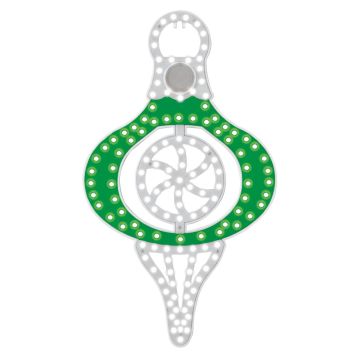 Glenhaven Home & Holiday Hi-Vibrant LED Lighted 16" Green Reflector Ornament