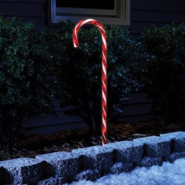 Celebrations, Lighted Pathway Stake Candy Cane, 27"