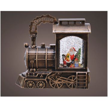 Lumineo Welcome Train LED Water Spinner Steady Battery Operated, Bronze, Warm White