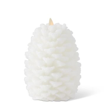 K&K Interiors Wax Snowy Pinecone Luminara Indoor Candle