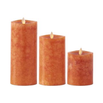 K&K Interiors Orange Wax Indoor Pillar Wide Luminara Candle