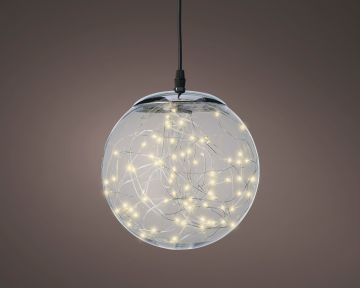 Lumineo 7" Micro LED Ball Plastic Hanging, Warm White  