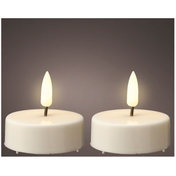 Lumineo LED Tealight Battery Operated Indoor, Warm White, 2", Set a 2