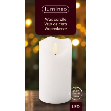 Lumineo LED Wick Candle Battery Operated, White