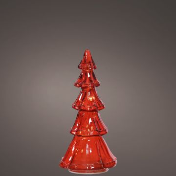 Lumineo Micro LED Red Tree Glass 7", Warm White 