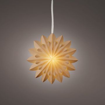 Lumineo 15" LED Brown Paper Star, Warm White 