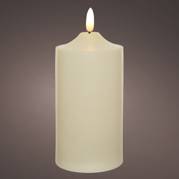 Lumineo LED Wick Chruch Candle Plastic, Cream, Warm White