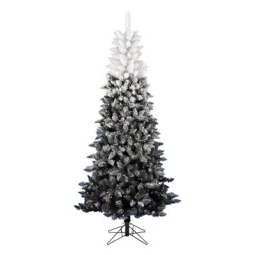 Frosted Black-White Ombre with Warm White Dura-Lit® LED, Vickerman Artificial Christmas Tree 