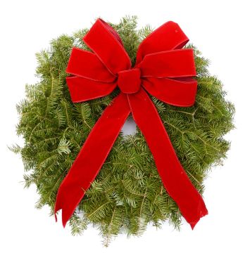 Wreath, 'Balsam' with Red Bow