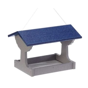 Birds Choice, Fly-Thru Bird Feeder In Gray And Blue Recycled Plastic