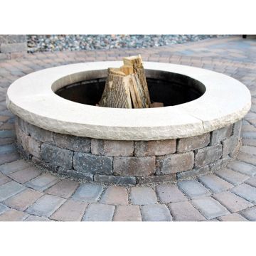 Borgert Round Fire Pit - Strassen Stone with Optional Cap