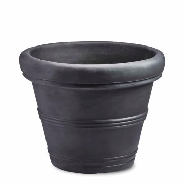 Crescent, Brunello Rolled Rim Planter, Caviar Black