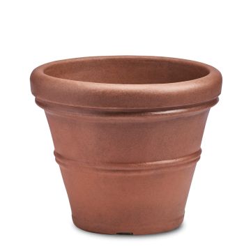 Crescent, Brunello Rolled Rim Planter, Rust