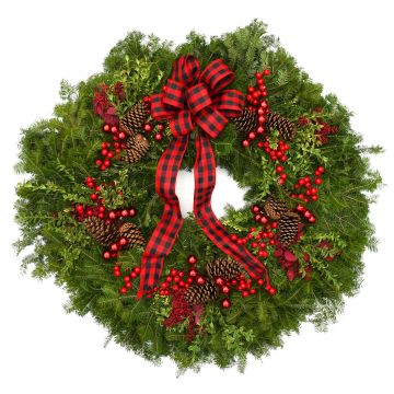 Wreath, Buffalo Plaid Deluxe