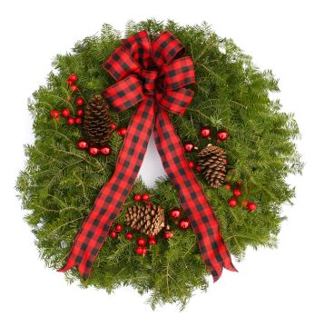 Wreath, Buffalo Plaid Traditional