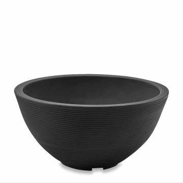 Crescent, Delano Round Planter Bowl, Caviar Black