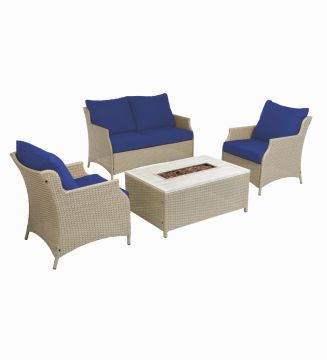 Evergreen, Navy Wicker Loveseat Set