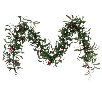 Vickerman 6' Red Berry and Mistletoe Garland