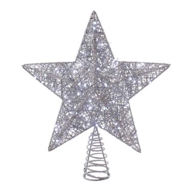 Kurt S. Adler® Rattan Silver Star Tree Topper 13IN