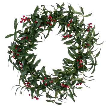 Vickerman 24" Red Berry and Mistletoe Wreath