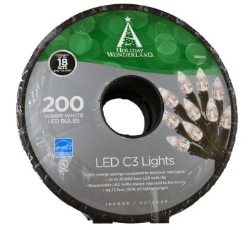 Holiday Wonderland, LED Traditional Small (C3) Cool White, 200 Light Reel