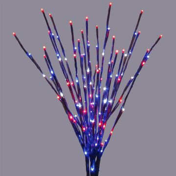 Holiday Bright Lights LED, Branch Light Burst 5MM Patriotic Steady 3FT, Brown