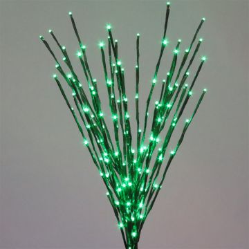 Holiday Bright Lights LED, Branch Light Burst 5MM Green Steady 3FT, Brown