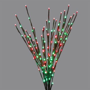 Holiday Bright Lights LED, Branch Light Burst 5MM Red/Green Steady 3FT, Brown