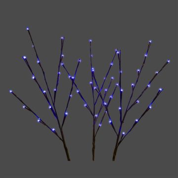 Holiday Bright Lights LED, 3 Stems 5MM Blue Steady 3FT, Brown