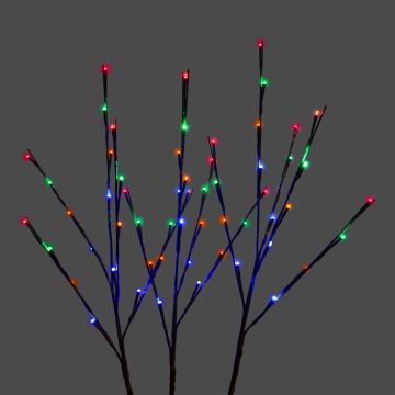 Holiday Bright Lights LED, 3 Stems 5MM Multi Steady 3FT, Brown