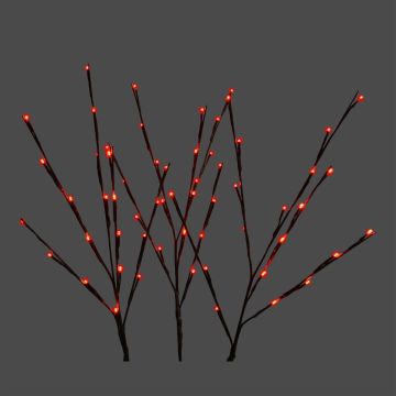 Holiday Bright Lights LED, 3 Stems 5MM Red Steady 3FT, Brown