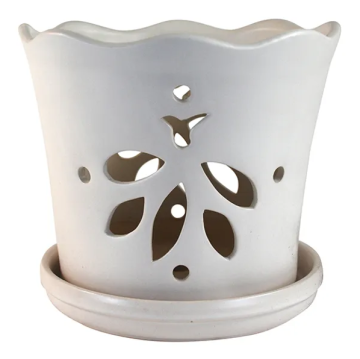 Border Concepts, Butterfly Orchid Pot, Matte White