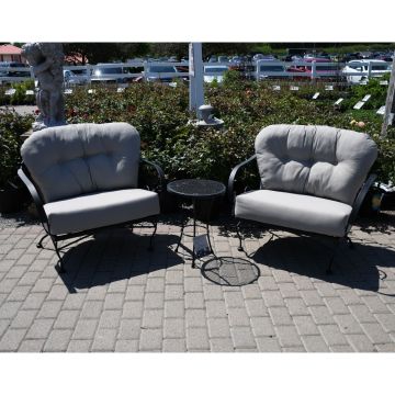 Meadowcraft, Brantley Chat Set, Smoke Cushions