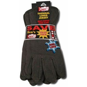 Men's Lined Jersey Gloves, Large - 2 Pack