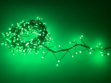 Holiday Bright Lights Big Seed Cluster Micro LED Lights, 420 Green Light String