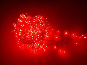 Holiday Bright Lights Big Seed Cluster Micro LED Lights, 420 Red Light String