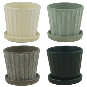 Border Concepts, Mini Standard Pot, 3" (assorted matte neutral colors)