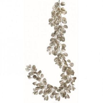 Glitter Dogwood Leaf Platinum Trim, 5 Foot