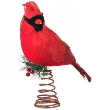 Regency, Feathered Cardinal Tree Topper, 10"