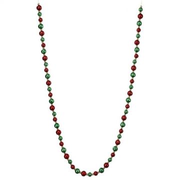 Glitter Ball Bead Red, Gold, and Green Trim, 6 Foot