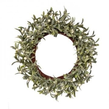 Regency Frosted Mistletoe Berry Artificial Wreath 22IN