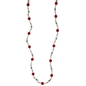 Plastic Ball/Tinsel Red, Green and Silver Trim, 71"