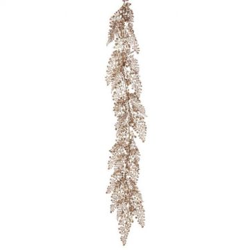 Glitter Sequin Maiden Hair Champagne Gold Trim, 4 Foot